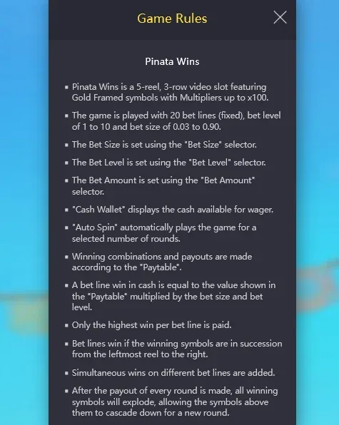 Pinata Wins stops reminder
